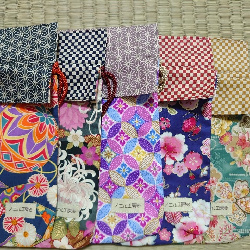 和柄巾着*着物風柄