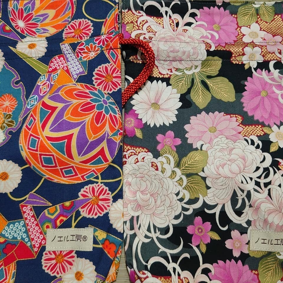 和柄巾着*着物風柄