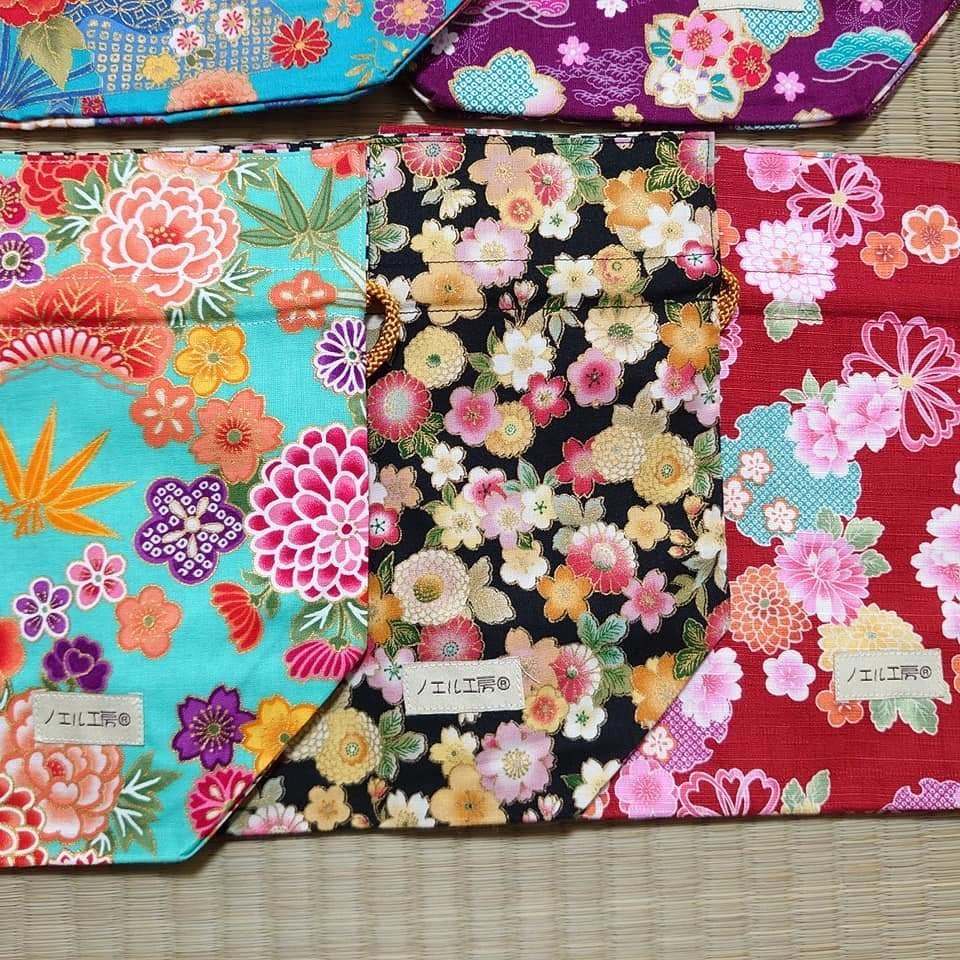 和柄巾着*着物風柄