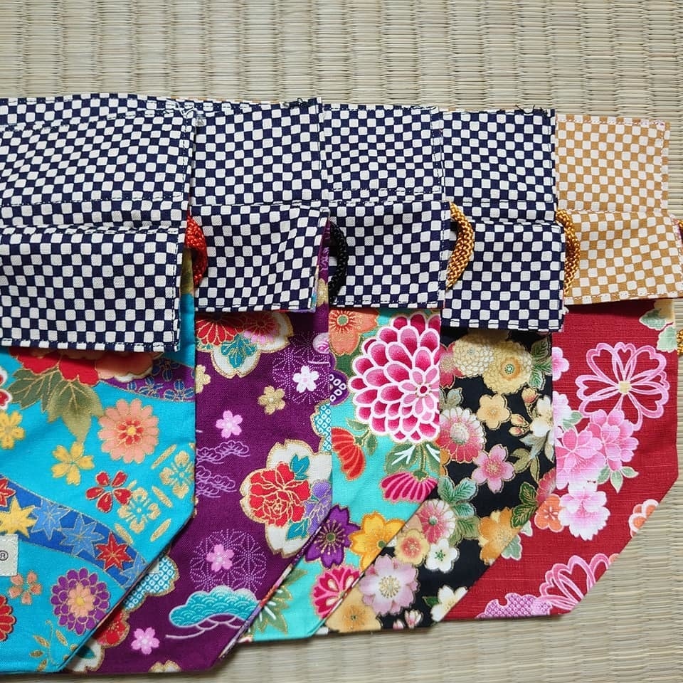 和柄巾着*着物風柄