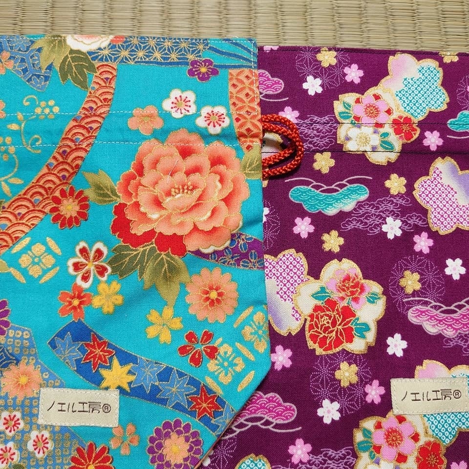 和柄巾着*着物風柄