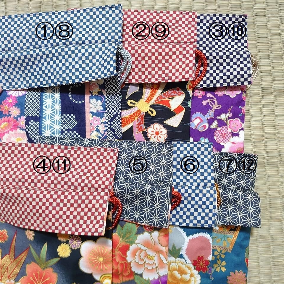 和柄巾着*着物風柄