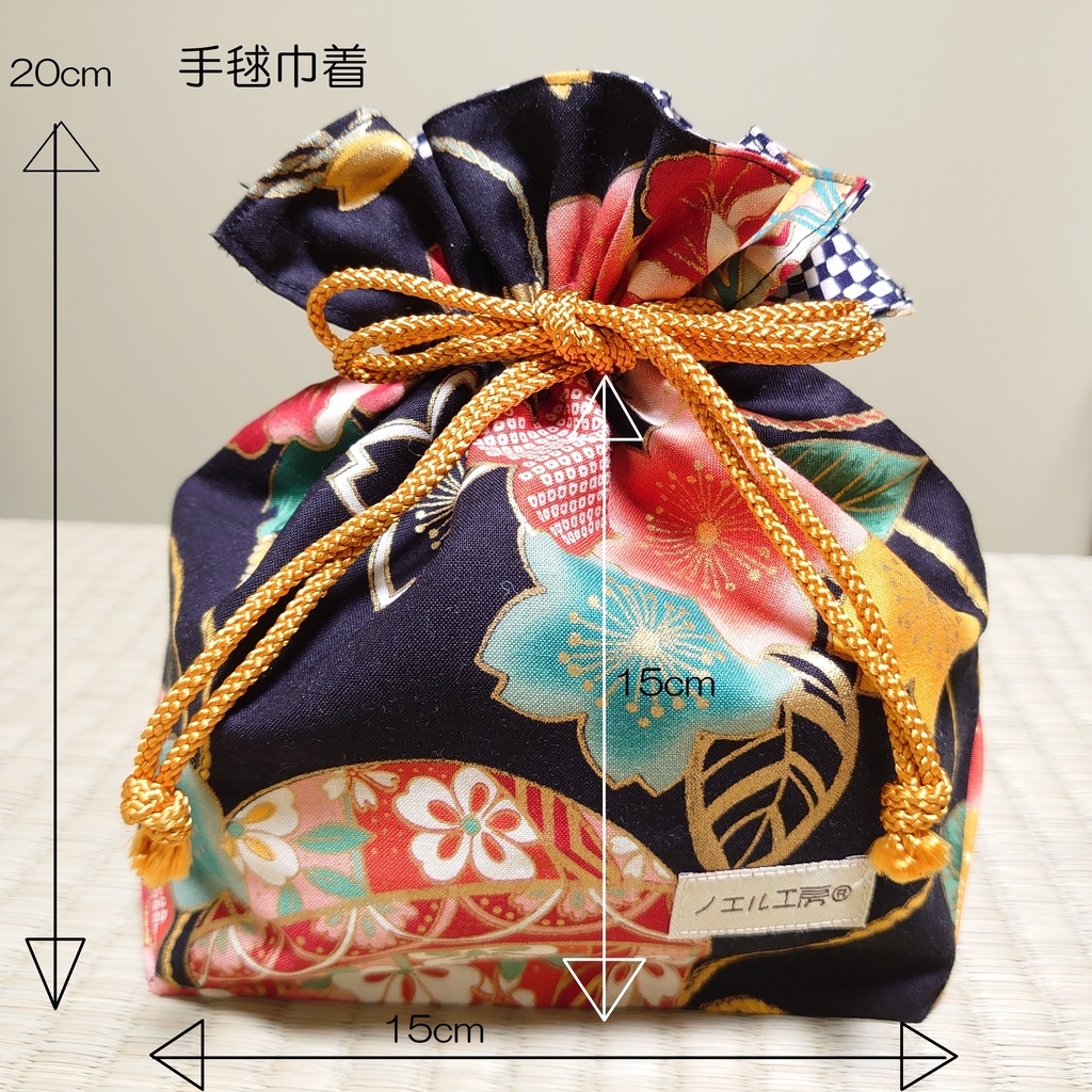 和柄巾着*小鳥柄