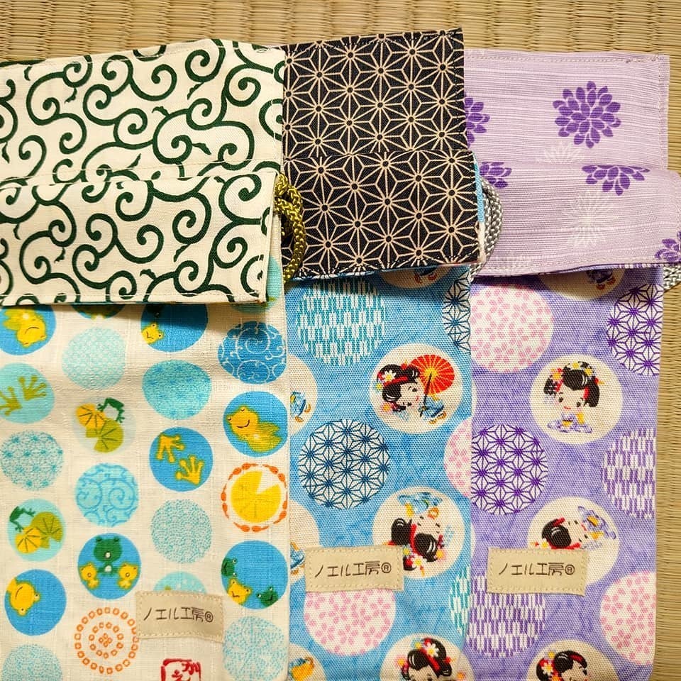 和柄巾着*蛙・舞子・獅子舞