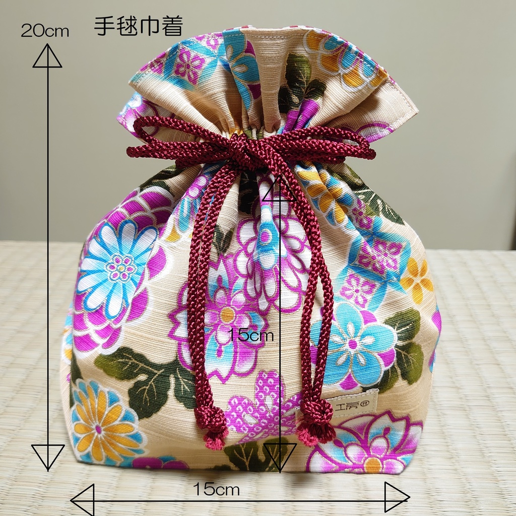 和柄巾着*招き猫