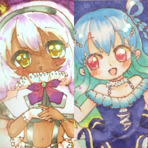 ミニイラスト原画 豆色紙 星の巫女 星の魔法使い Kowa S Booth Booth