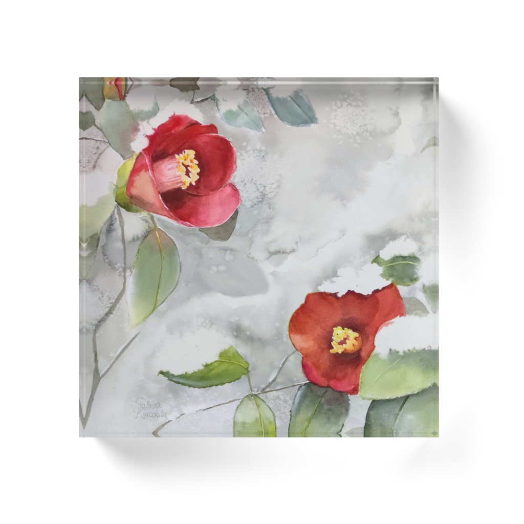 【雪降る朝に】アクリルブロック