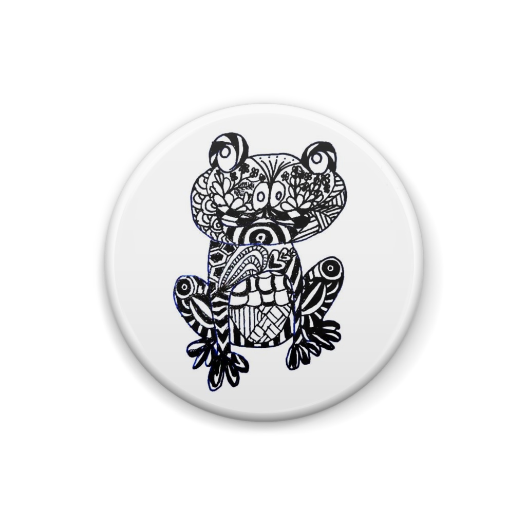 きもいカエルの缶バッチ