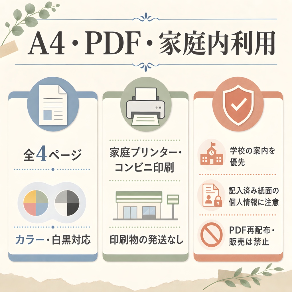【無料】学校プリントの支度帳おためしPDF|今週の予定・明日の持ち物つき
