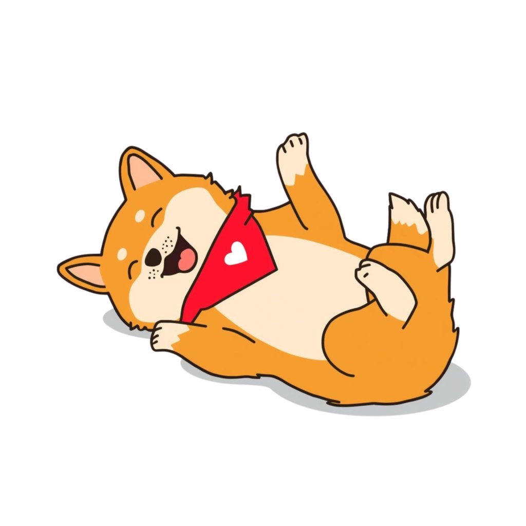 【かわいい柴犬】赤いハートバンダナの柴犬クリップアート16点セット