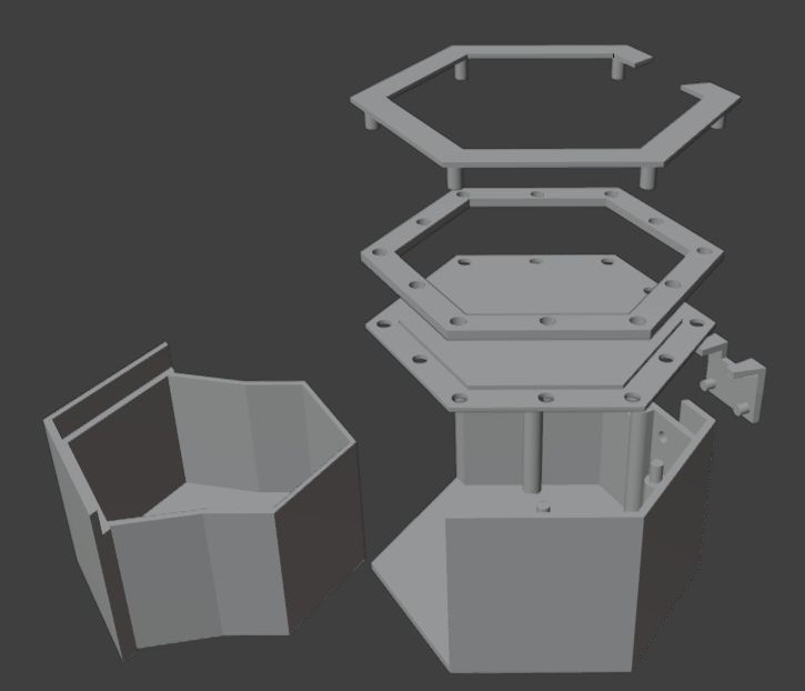 プラモデル展示スタンド兼収納箱 HeXATスタンド&ケース type.B