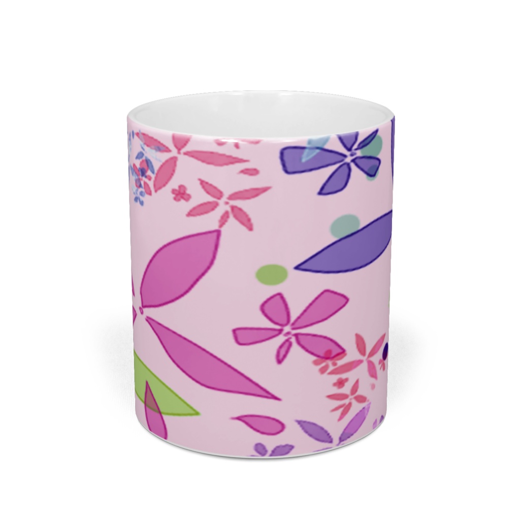 花柄のマグカップ