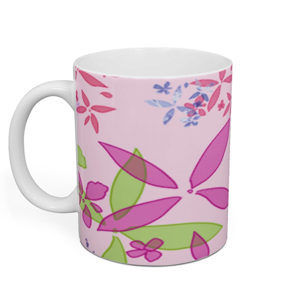 花柄のマグカップ