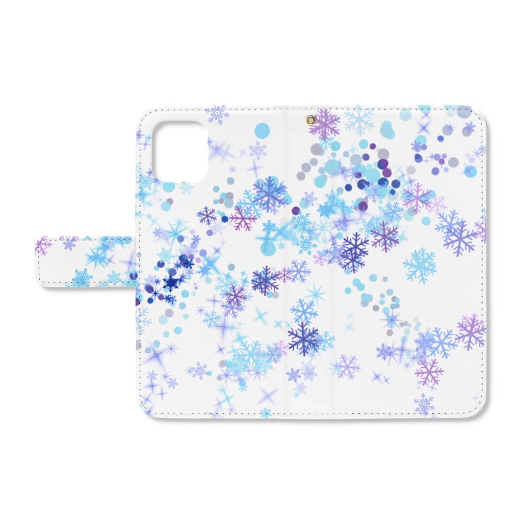 手帳型ケース iPhone11 用 雪の結晶
