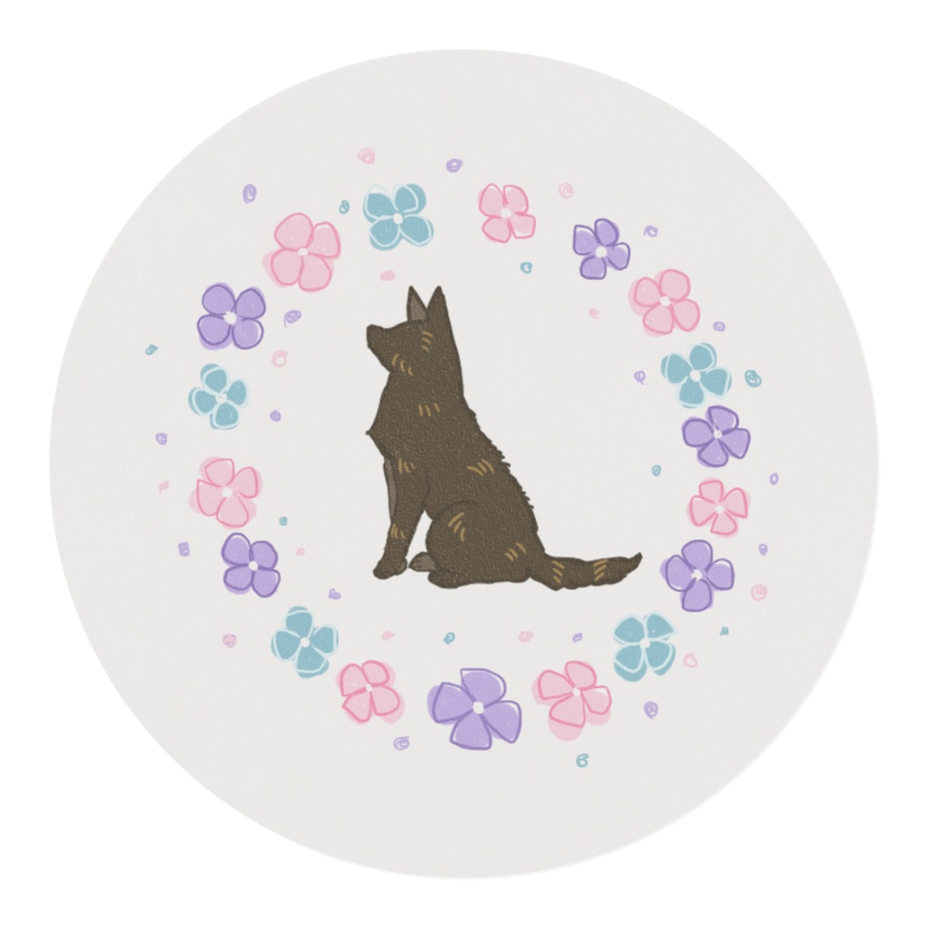 紫陽花と甲斐犬マステ