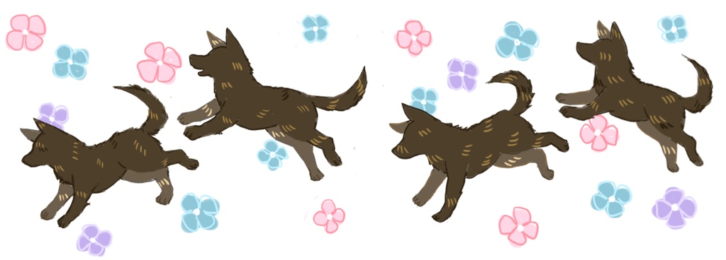 紫陽花と甲斐犬マステ