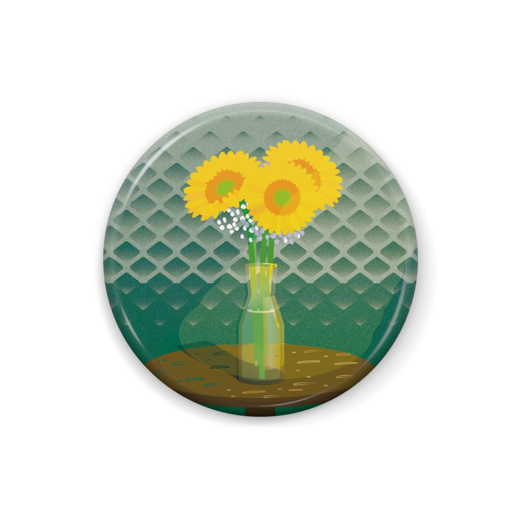 sunflower 缶バッジ