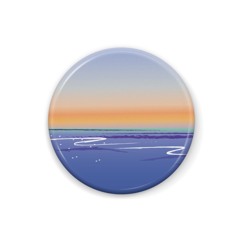 sunset ocean 缶バッジ