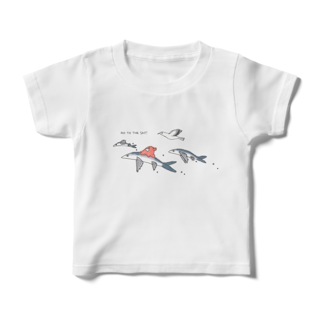 空飛ぶ魚のキッズTシャツ