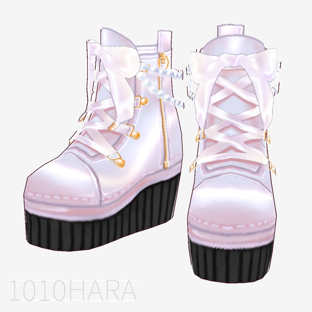 【VRoid】パールピンクブーツ【カスタムアイテム】