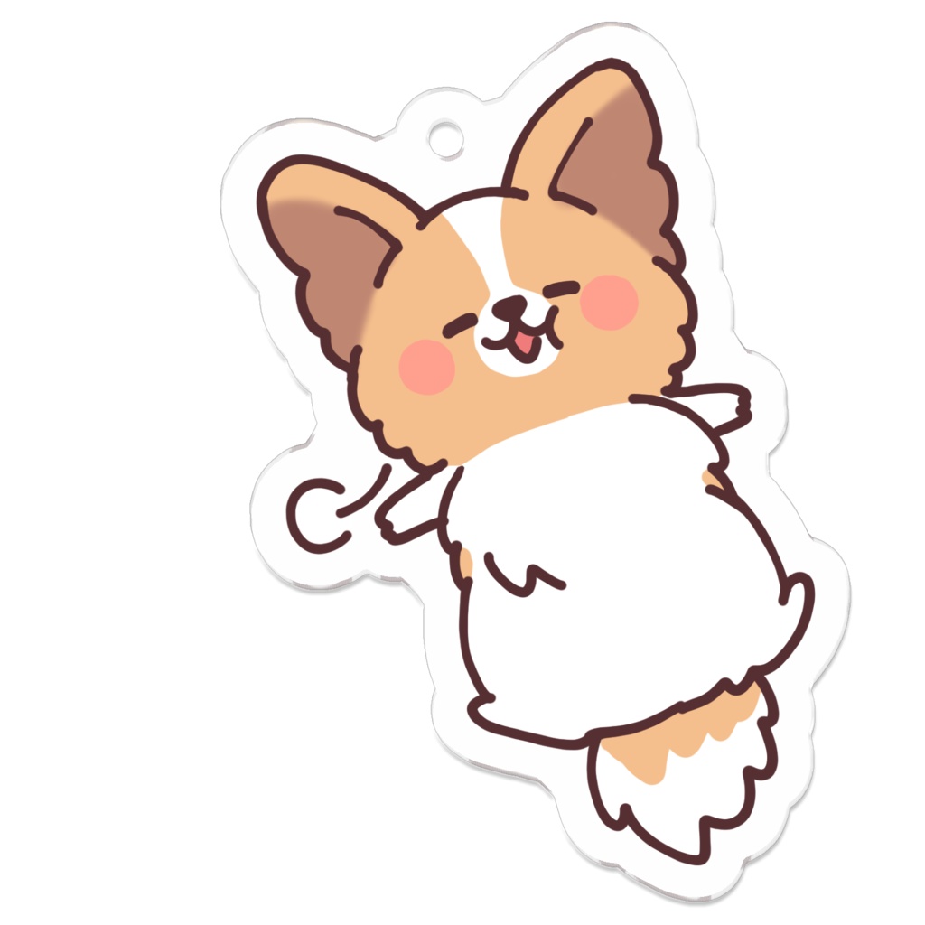 ぴょんぴょんパピヨン(まんぷく)アクリルキーホルダー