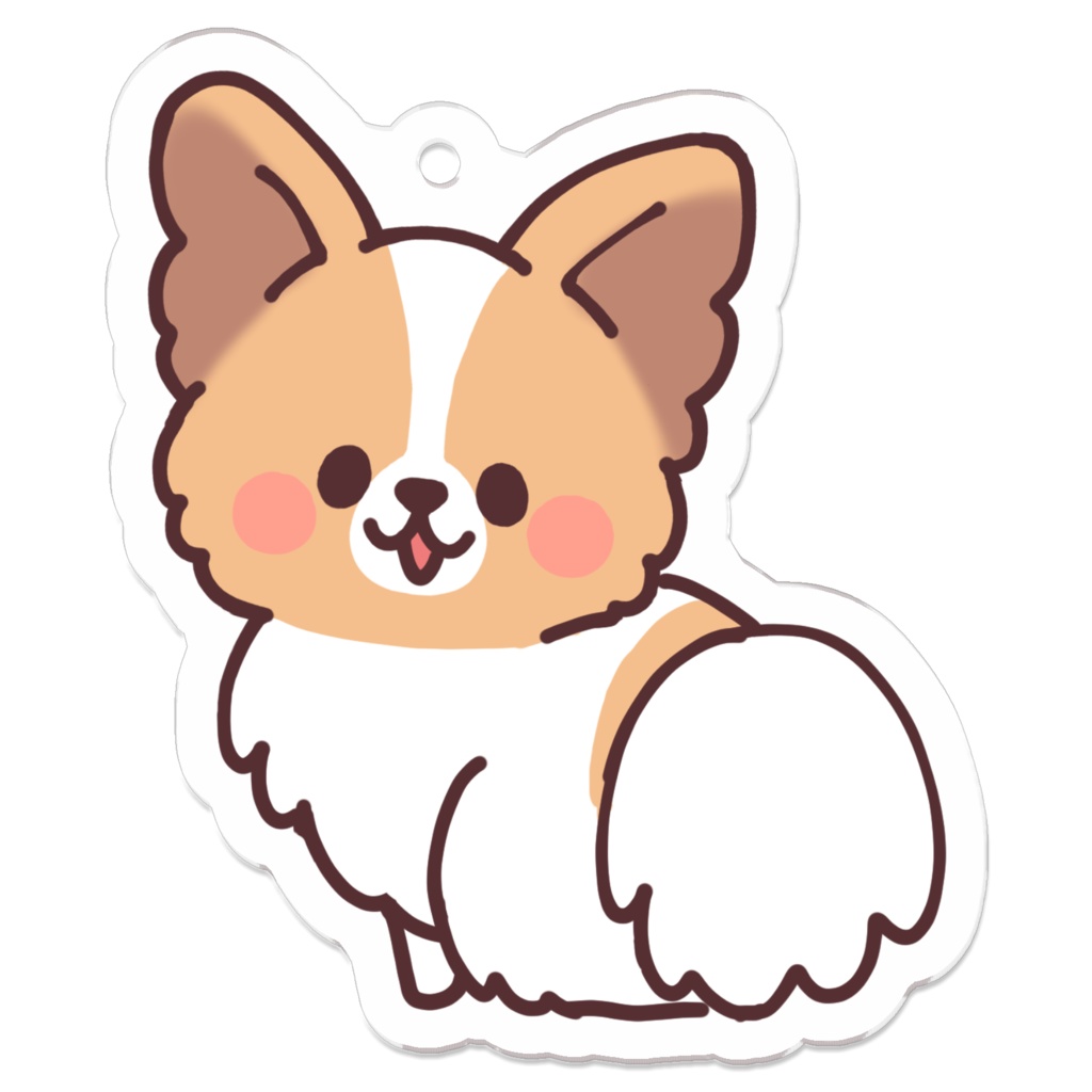 ぴょんぴょんパピヨン（なあに？）アクリルキーホルダー