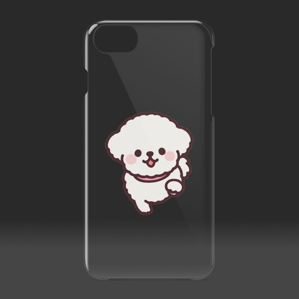 もしゃもしゃマルチーズ(るんるん)クリアiPhoneケース