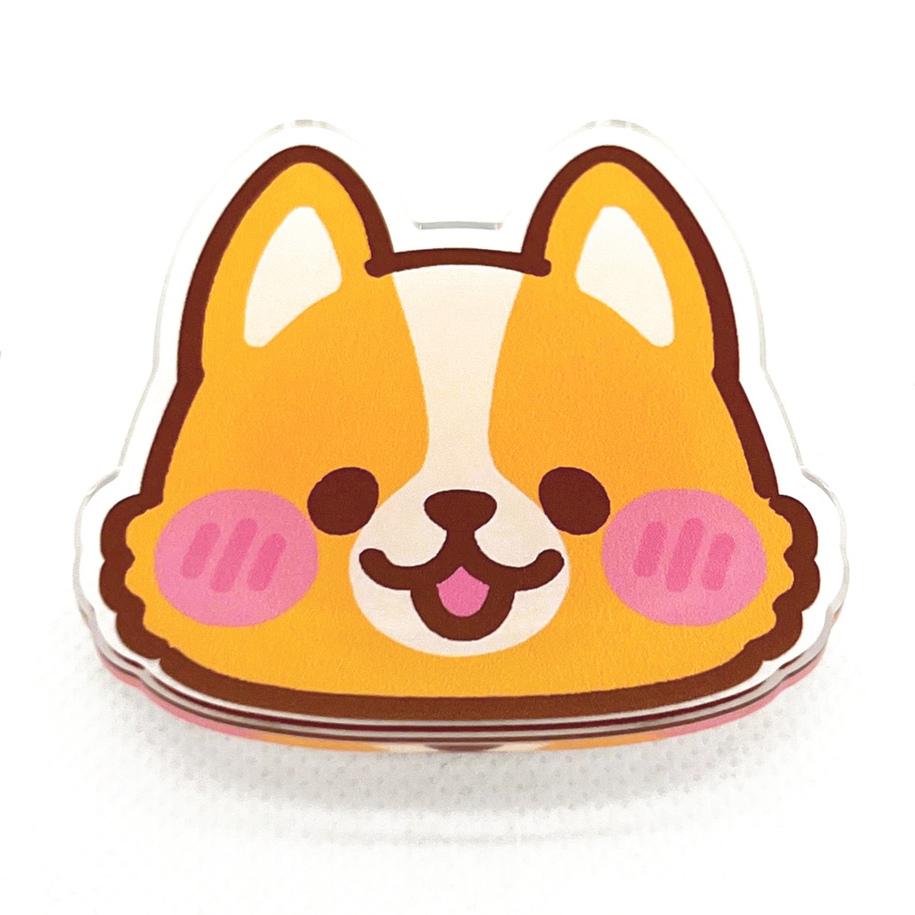 【まるまるコーギー】アクリルグリップホルダー