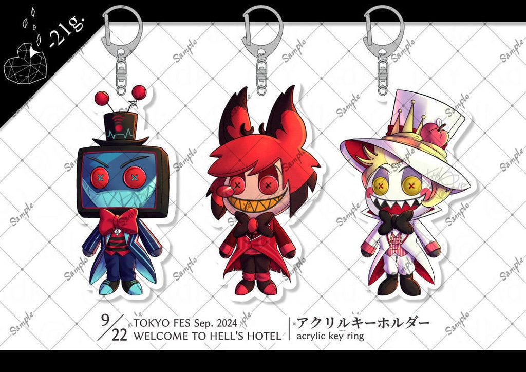 ぬいぐるみ風アクキー『アラスター』『ヴォックス』『ルシファー』