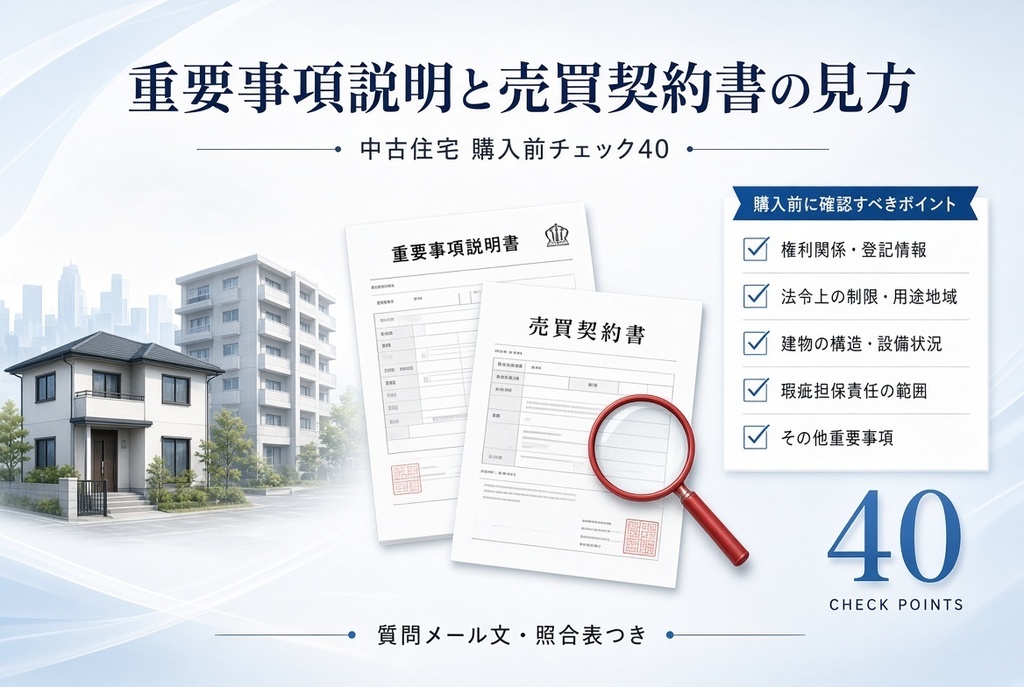 重要事項説明書と売買契約書の見方｜中古住宅 購入前チェック40【質問メール文・照合表つき】
