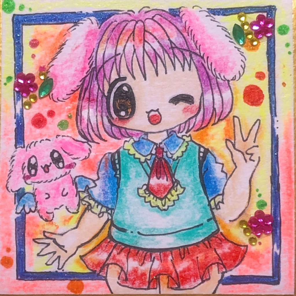 ミニミニ色紙♡もふもふウサミミ