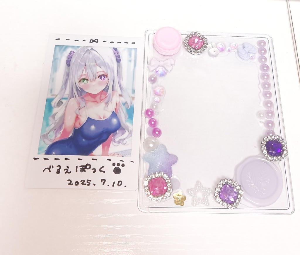 【数量限定】手作りチェキデコケース・水着チェキ(ラクガキつき)セット #べるえぽっく