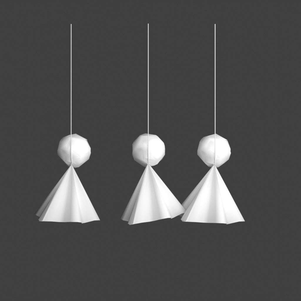 ¥0~【3Dモデルデータ】手作り感あふれるてるてるぼうず 3種 Unitypackage glb