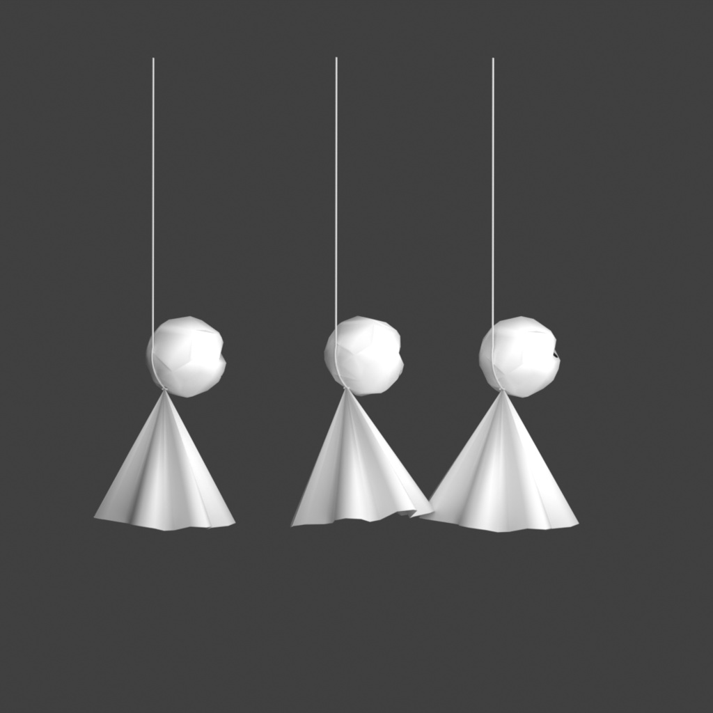 ¥0~【3Dモデルデータ】手作り感あふれるてるてるぼうず 3種 Unitypackage glb