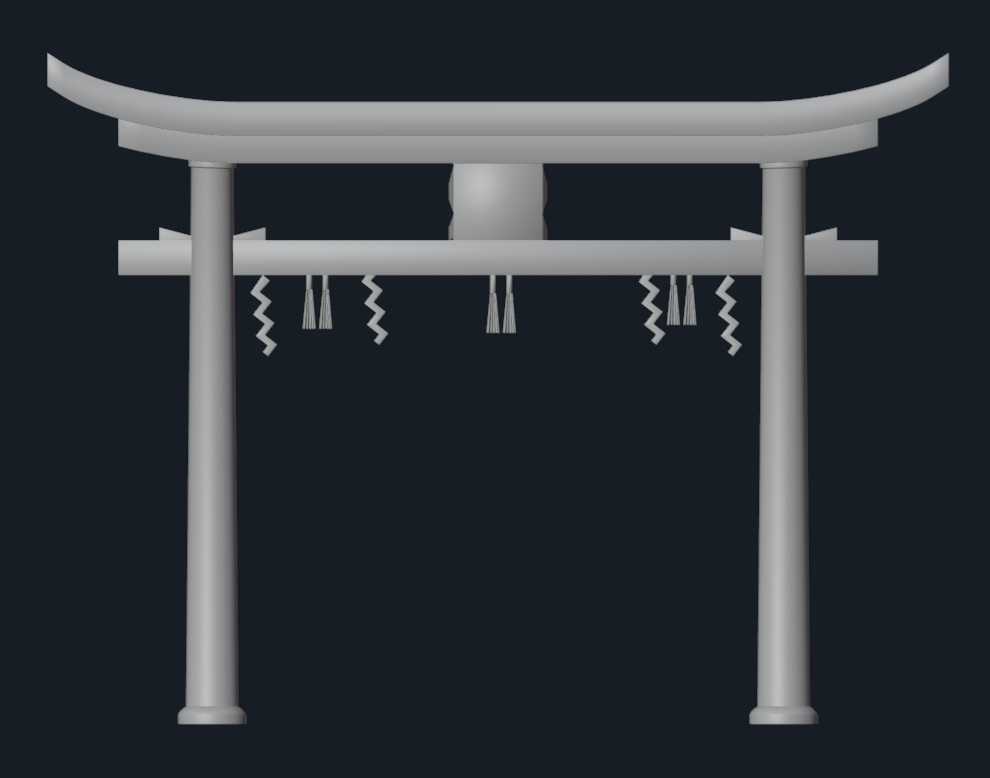 【3D背景】鳥居(神社・和風シーン向け)