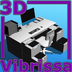 【可動ギミック付】事務用デスク&チェア(引き出し開閉対応)