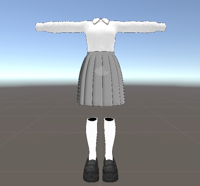 ルチカ対応制服セット(ブラウス+スカート+靴下+靴)