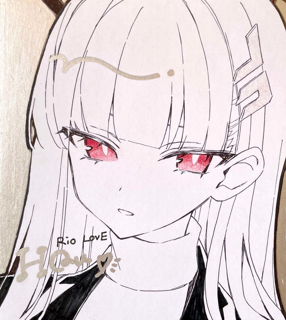 イラスト色紙（小/ブルアカ/リオ）