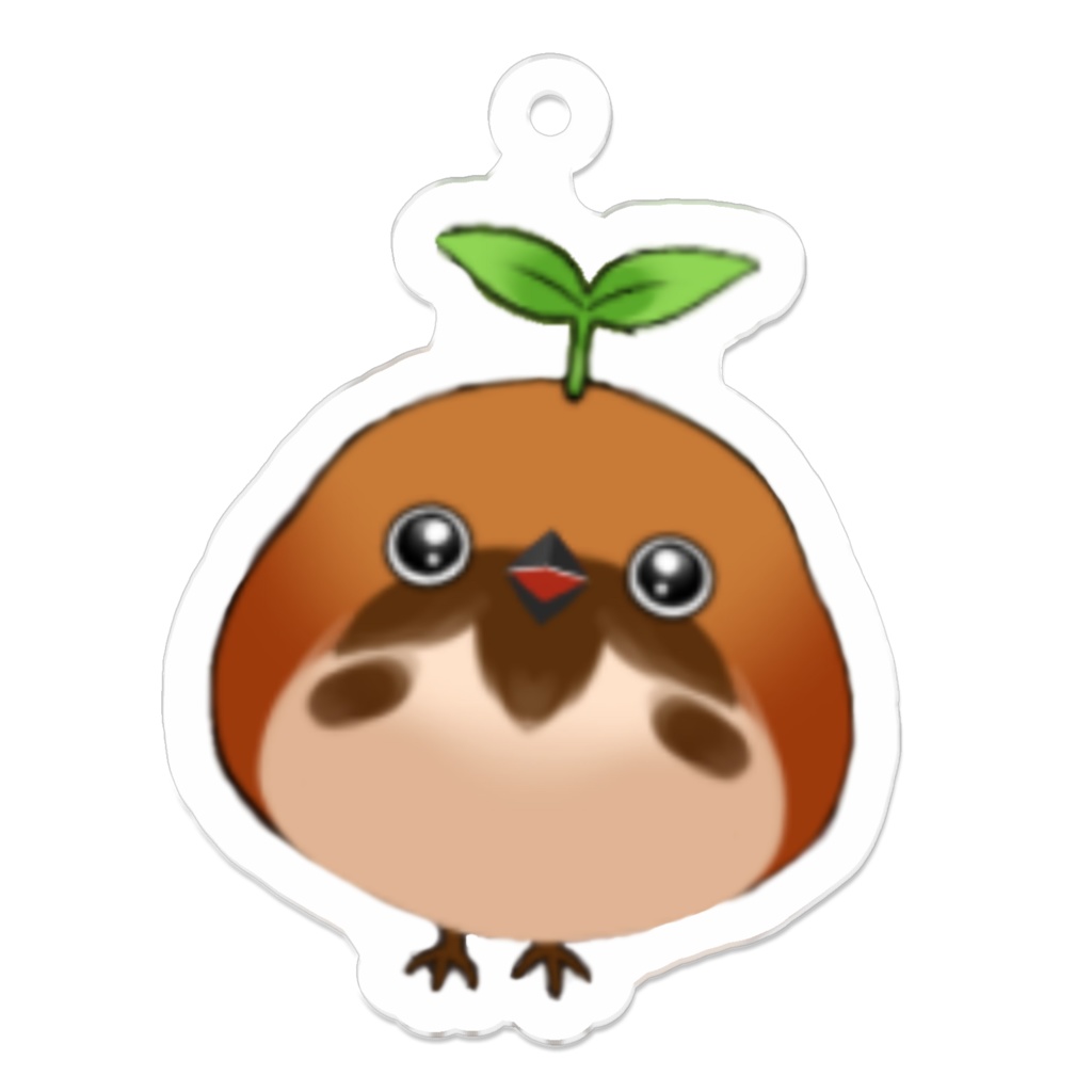 鈴芽ちゅん(ﾄﾘﾁｭﾝの姿)のアクリルキーホルダー5×5cm