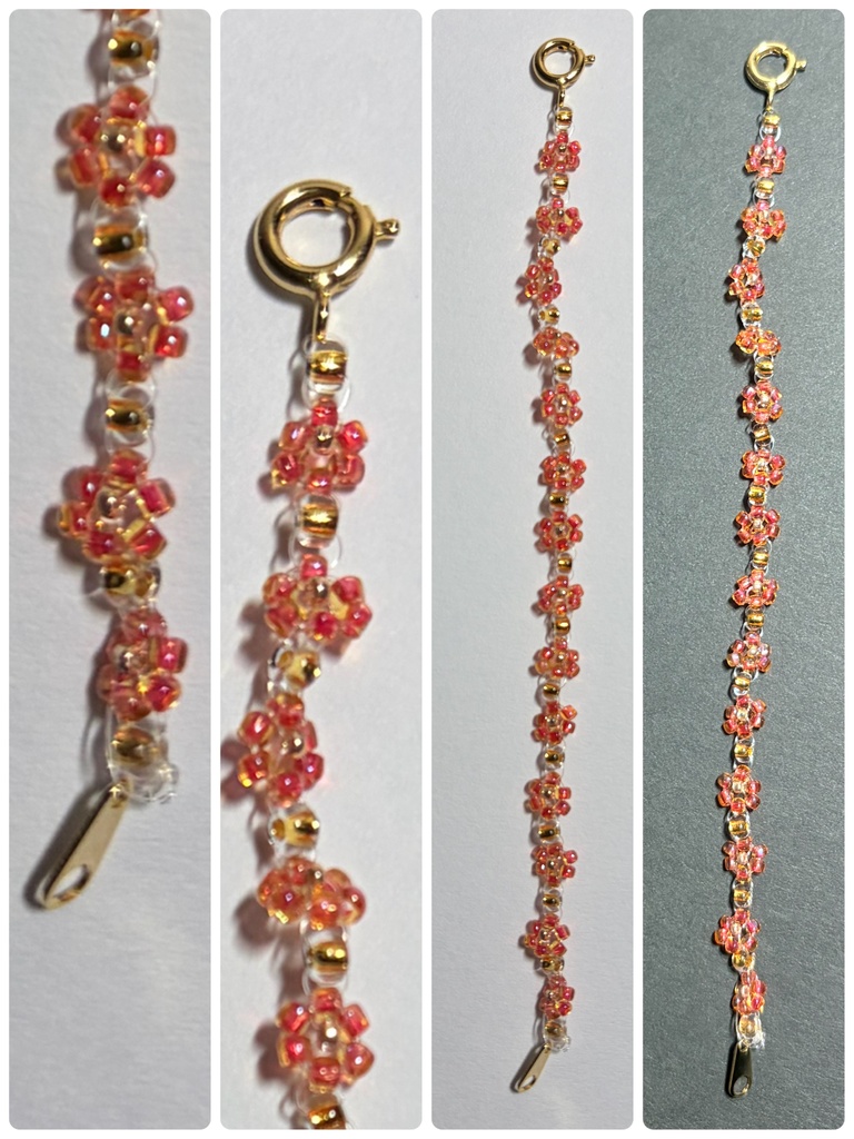 10cmぬい用お花ネックレス（習作）：レッド