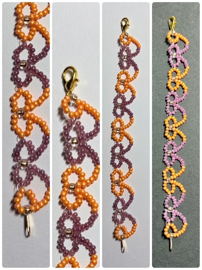 10㎝ぬい用リボンネックレス:オレンジ✕パープル