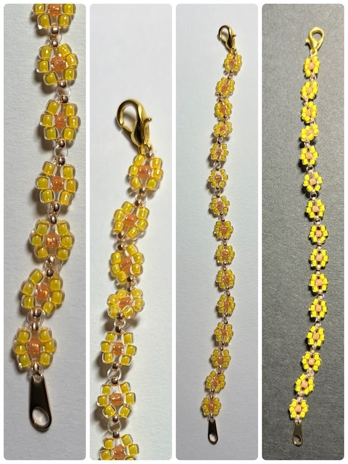 10㎝ぬい用フラットお花ネックレス：イエロー