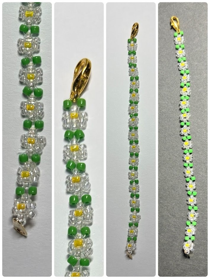 10㎝ぬい用葉っぱありお花ネックレス：クリア