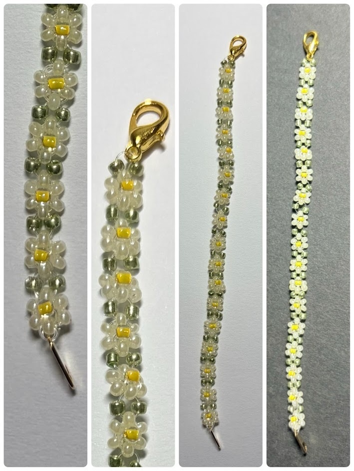 10㎝ぬい用葉っぱありお花ネックレス：アイボリー