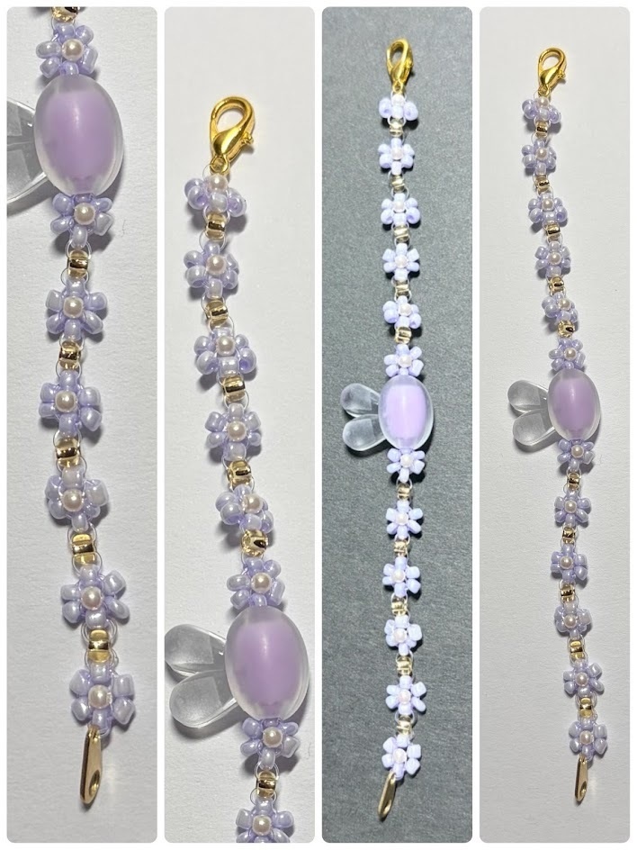 100cmぬい用うさぎちゃんネックレス：パールパープル