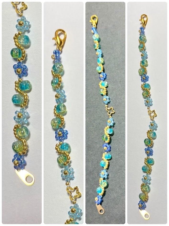 10㎝ぬい用Y2Kバタフライネックレス：ブルー