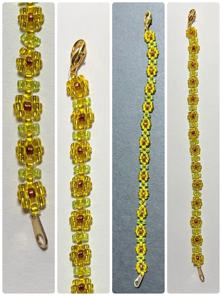 10㎝ぬい用フラットひまわりネックレス：クリアイエロー