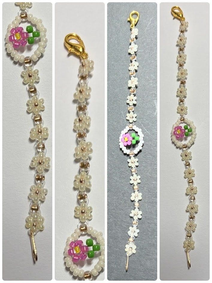 10㎝ぬい用サークルお花ネックレス：ピンク