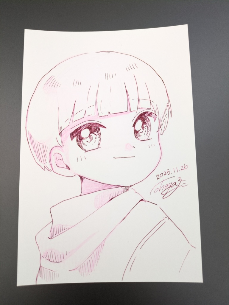 【ドローイング】前髪ぱっつんな男の子