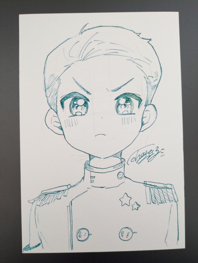 【ドローイング】軍服風の少年